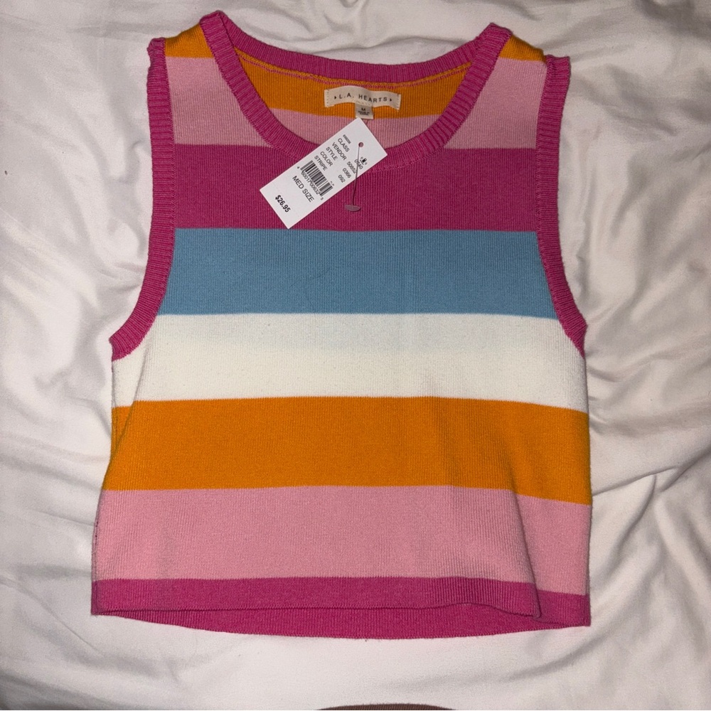 pacsun brand new with tags cropped striped sweater tank